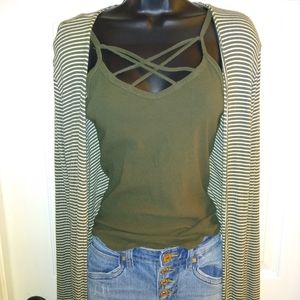 Strappy tank and Cardigan